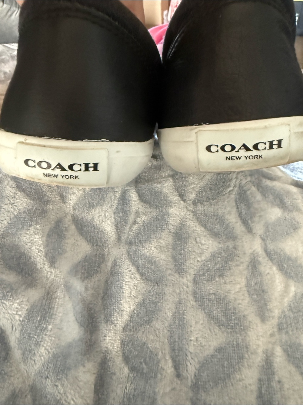 Coach Alegra Black Signature Jacquard Slip On Sneakers Womens 8.5 A1688 - Picture 4 of 6